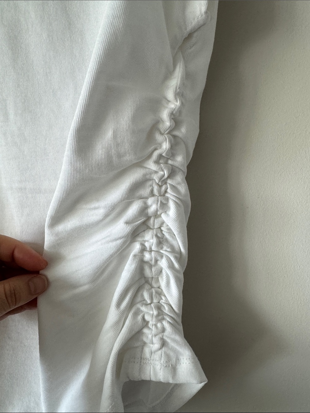 LOFT White Sleeveless Ruched-Side Tank - Picture 3 of 6